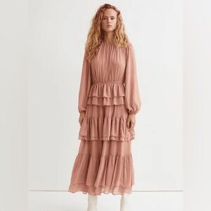 H&M long sleeve chiffon dress